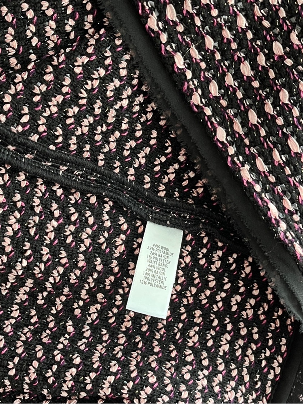 St. John ‘Elista’ Pink and Black Tweed Sleeveless Square Neckline Dress, Size 12 - Picture 10 of 10